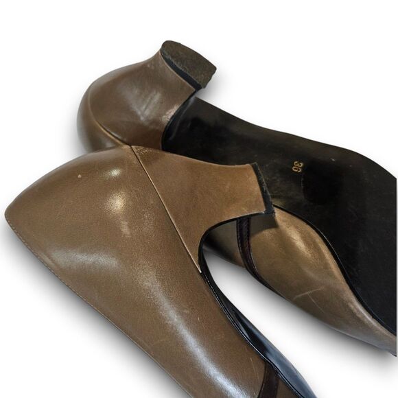 Yves Saint Laurent 1980s Vintage YSL Taupe Leather Pump Heels Size EU 36, US 5.5 - Picture 6 of 10